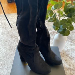 TRENDY Lulus Catwalk Over the Knee Block Heeled Boots Size 7